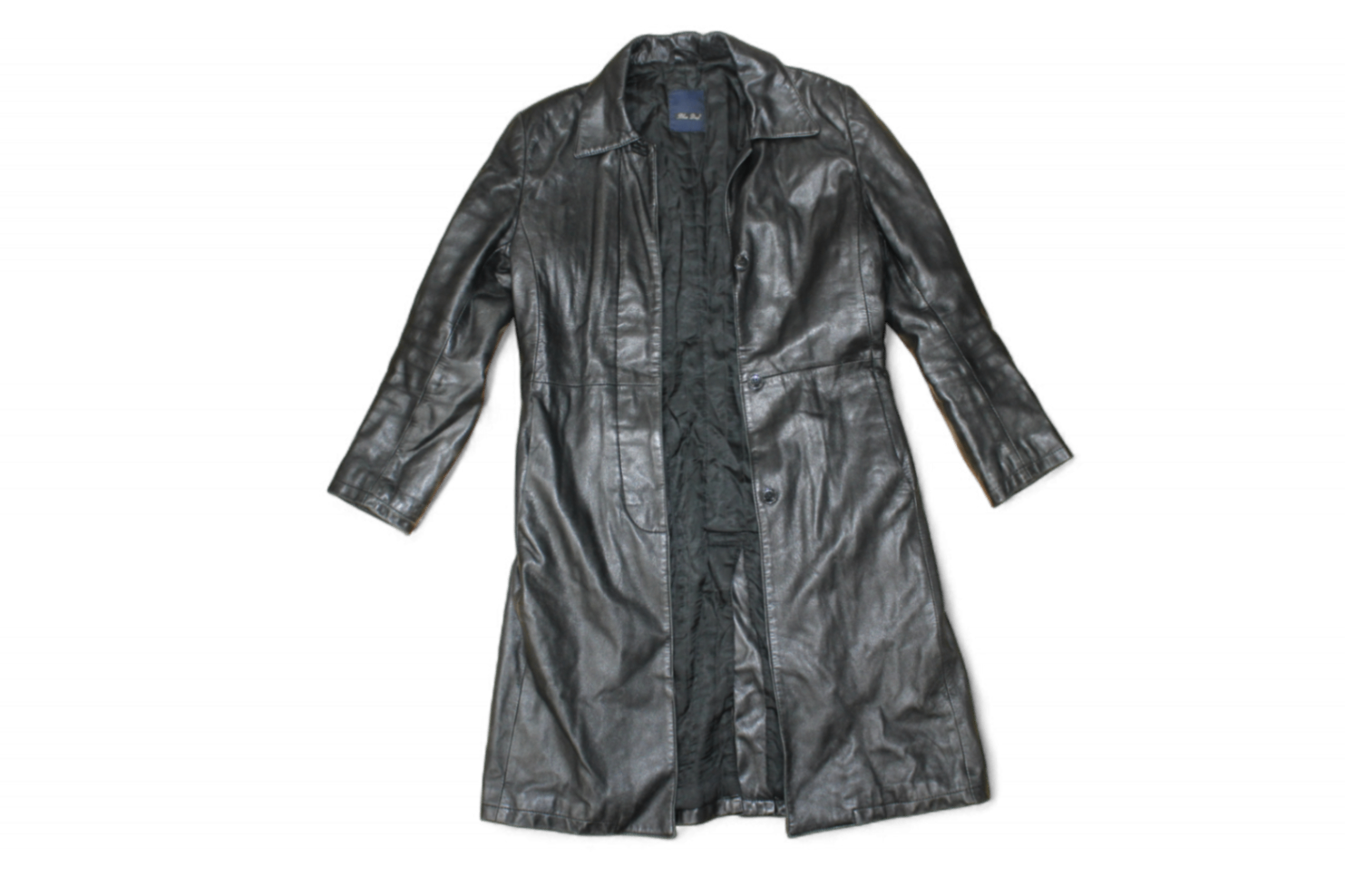 M - Vintage Coat M Black Leather, Blue Deep, B