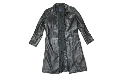 M - Vintage Coat M Black Leather, Blue Deep, B