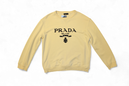 W Prada Pullover M Yellow Cotton (reduced: small stain), D, C