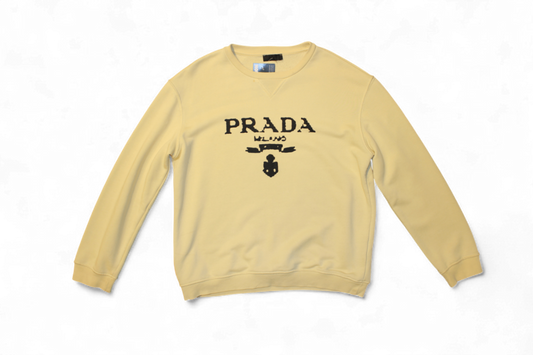W Prada Pullover M Yellow Cotton (reduced: small stain), D, C