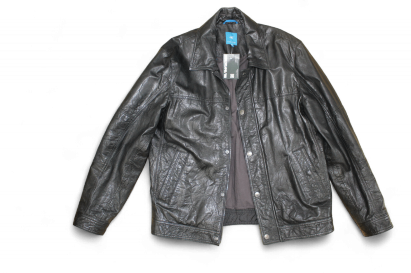M - Vintage Jacket M/L Black Leather, Cool Code, B