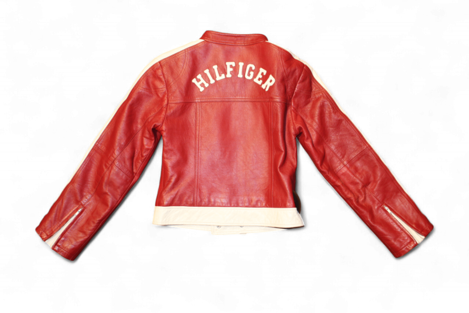 W - Tommy Hilfiger Jacket XS Red and white Leather, B