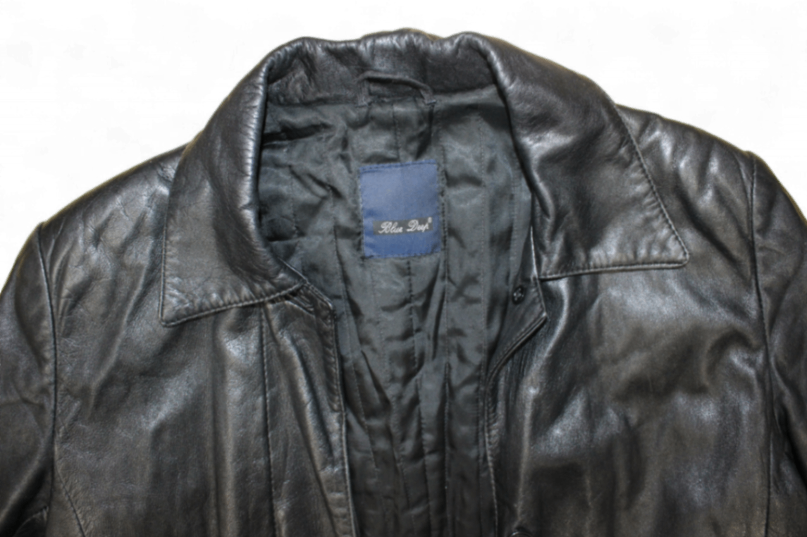 M - Vintage Coat M Black Leather, Blue Deep, B