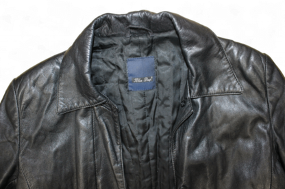 M - Vintage Coat M Black Leather, Blue Deep, B