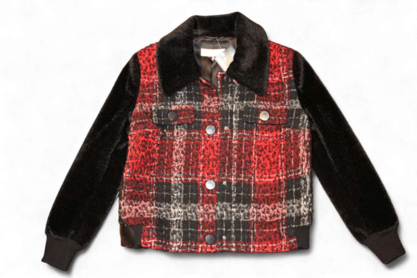 W-L'autre Chose Jacket XS Black and red Wool blend, C