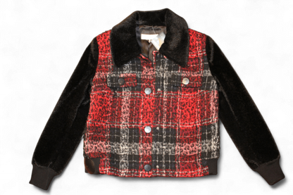 W-L'autre Chose Jacket XS Black and red Wool blend, C