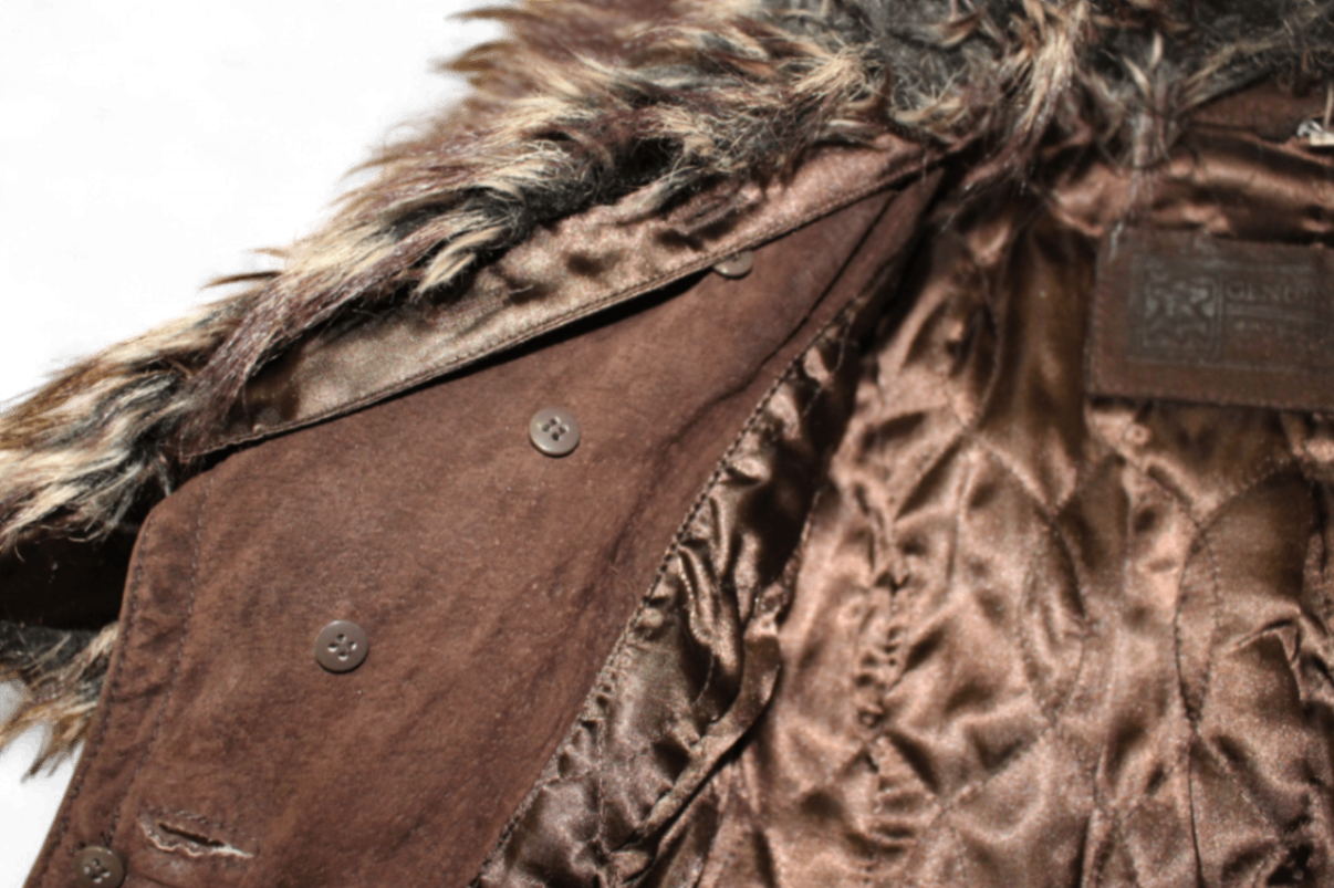 M - Yessica Jacket S Brown Genuine suede, Faux fur removable collar, B