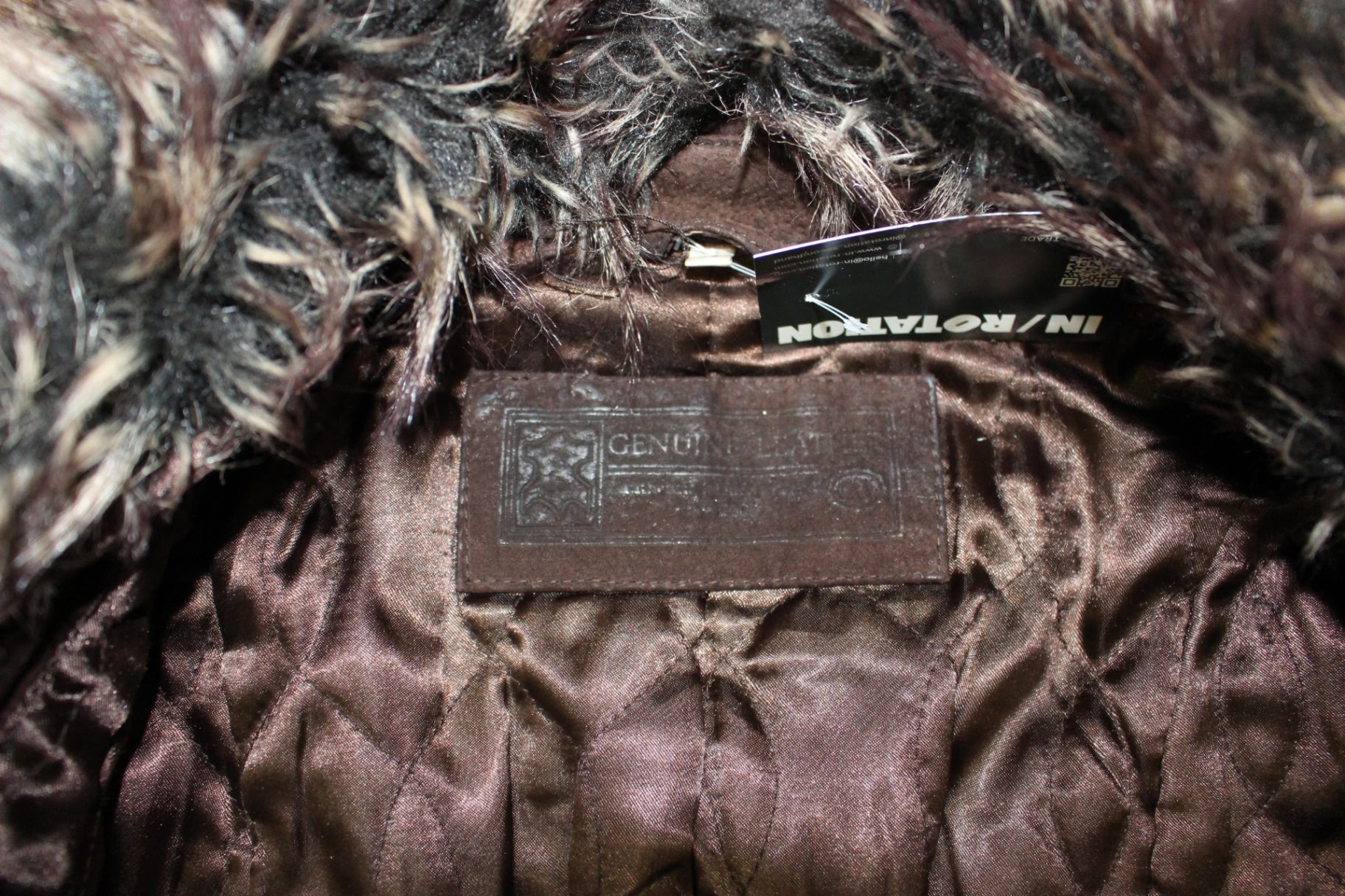 M - Yessica Jacket S Brown Genuine suede, Faux fur removable collar, B