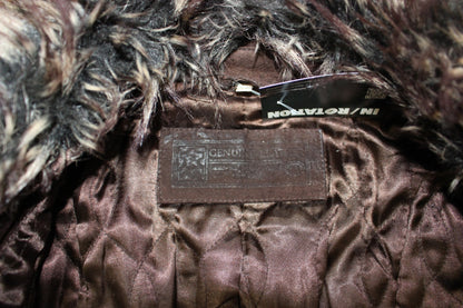 M - Yessica Jacket S Brown Genuine suede, Faux fur removable collar, B