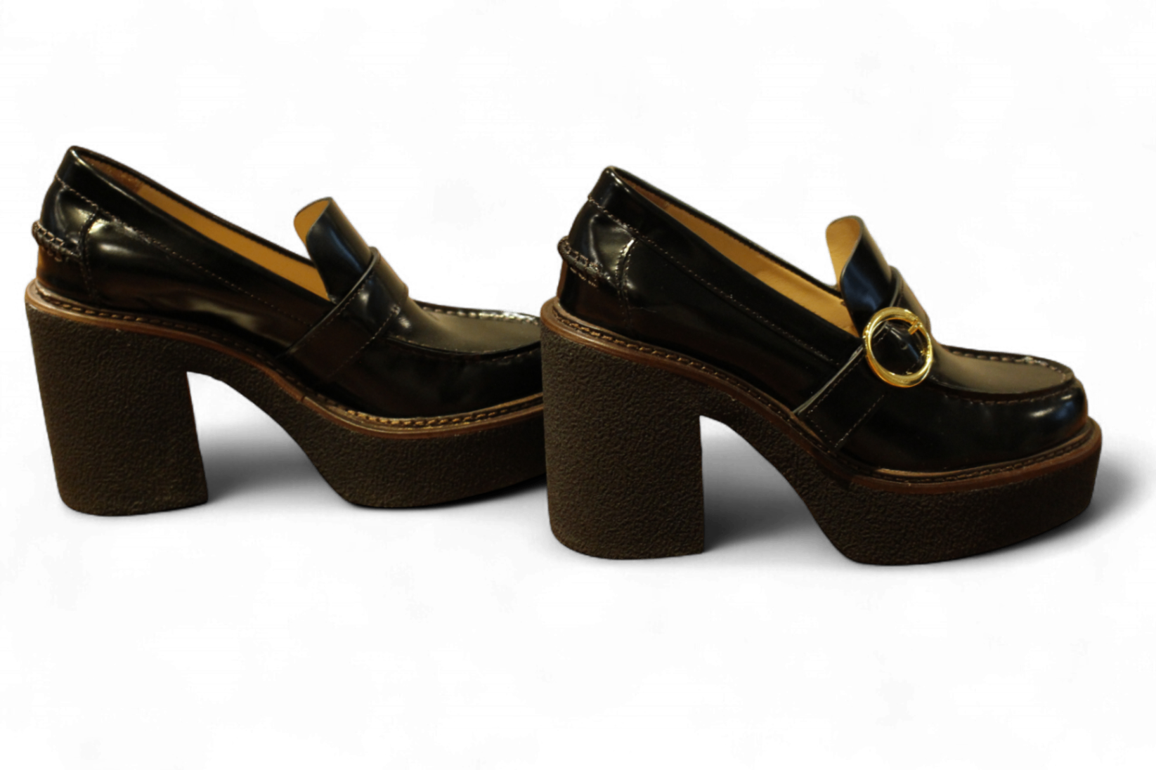 W Odissi Platform Loafers 36 Black, C