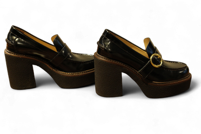 W Odissi Platform Loafers 36 Black, C