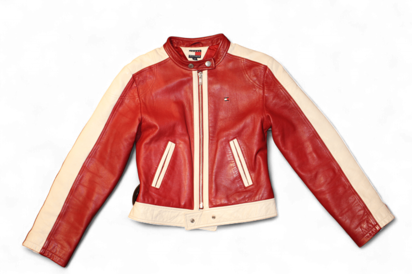 W - Tommy Hilfiger Jacket XS Red and white Leather, B