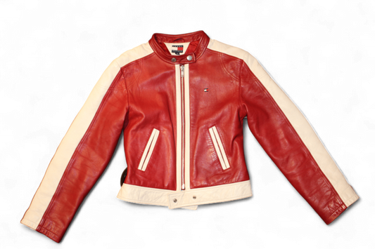 W - Tommy Hilfiger Jacket XS Red and white Leather, B