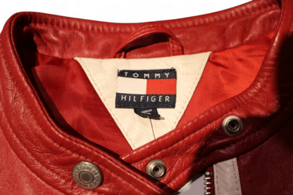 W - Tommy Hilfiger Jacket XS Red and white Leather, B