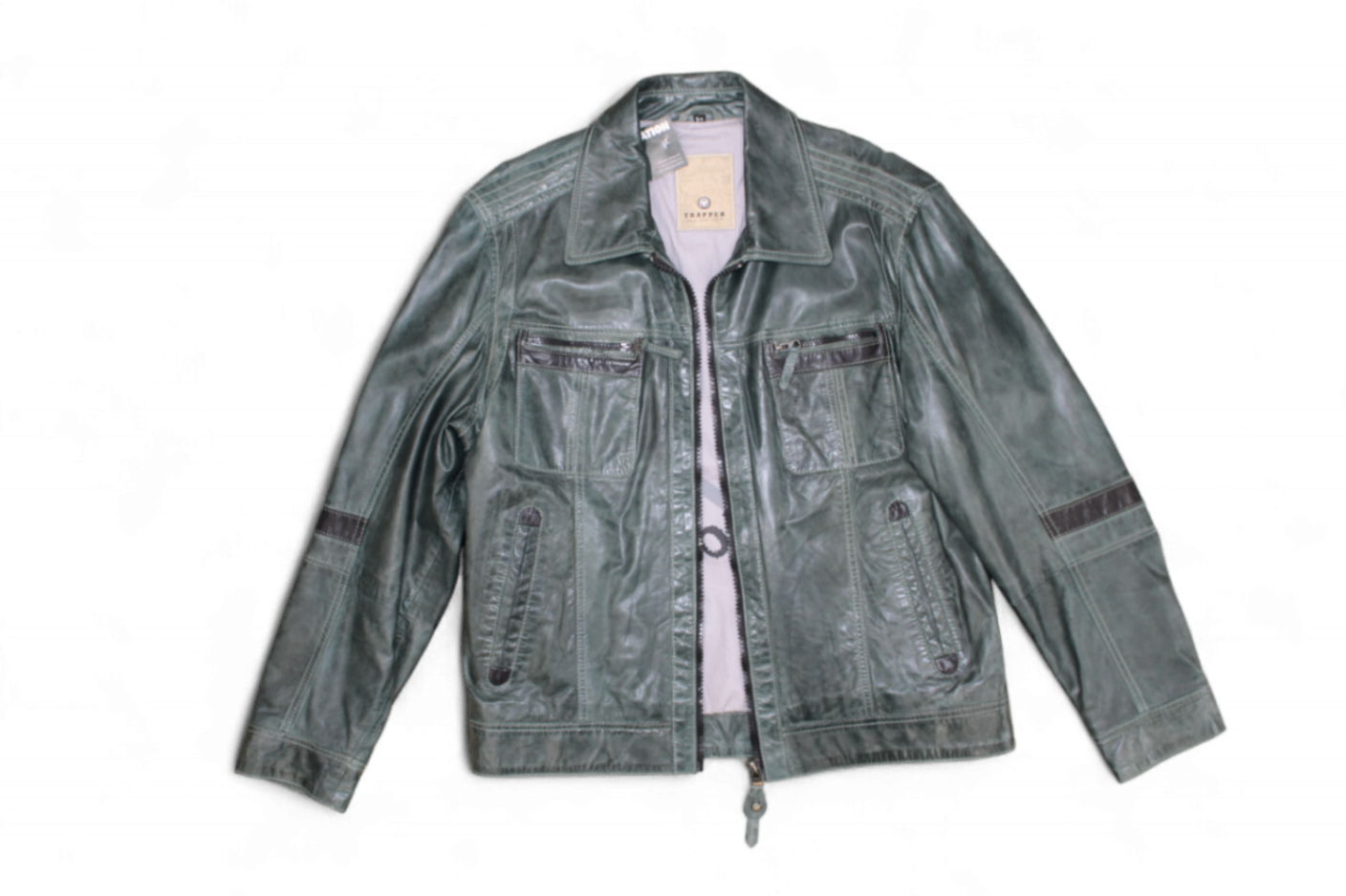 M - Trapper Jacket M/L Green Leather, B