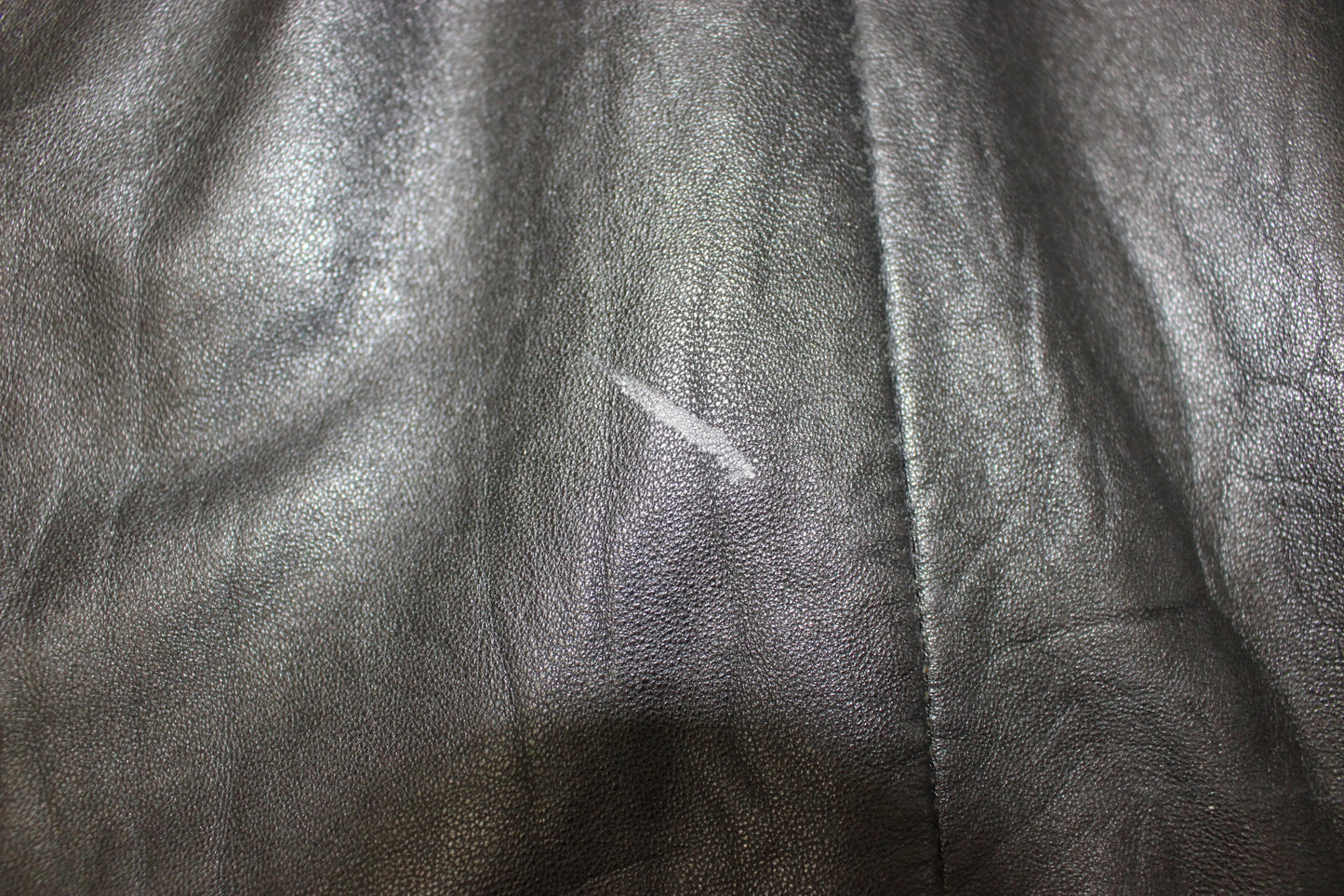 Vintage Coat, Black Leather, Tweed lining, Size XS (Mainzerstr)