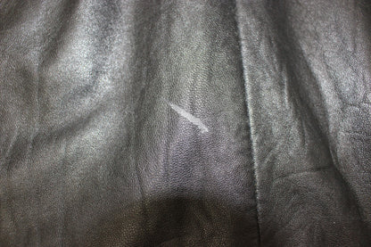 Vintage Coat, Black Leather, Tweed lining, Size XS (Mainzerstr)